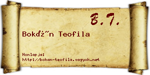 Bokán Teofila névjegykártya